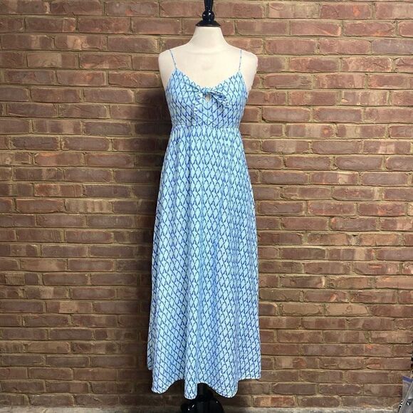Vineyard Vines Lattice Print Tie Front Maxi Dress Size 10 - Picture 1 of 9
